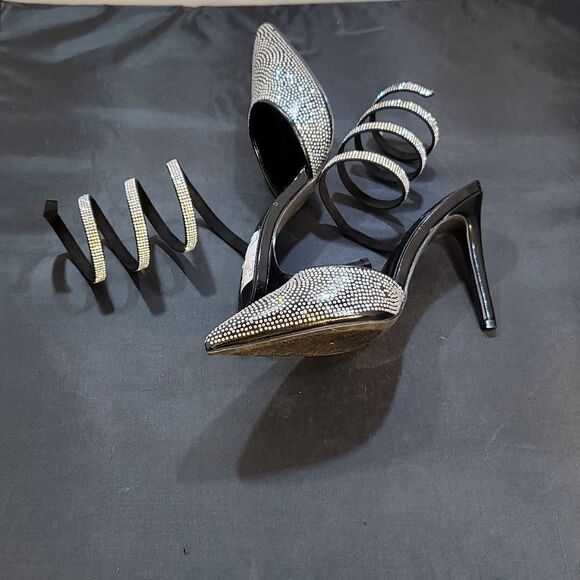 BRAND NEW BERNESS OPEN HEELS WITH STRASS STRAP SANDAL - Picture 11 of 14